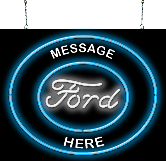 Custom Message Ford Circular Neon Sign