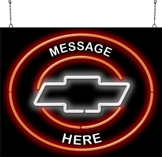 Custom Message Chevy Circular Neon Sign