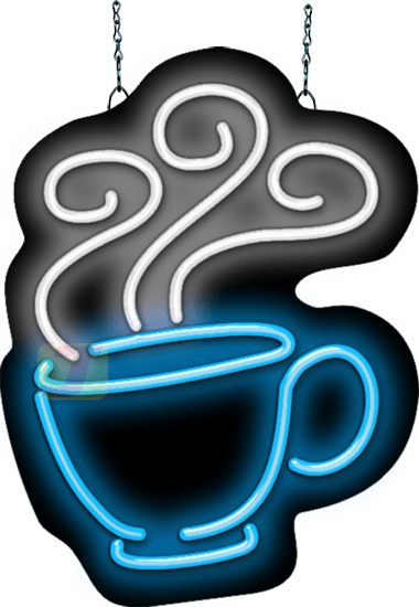 Contoured Coffee Cup Neon Sign