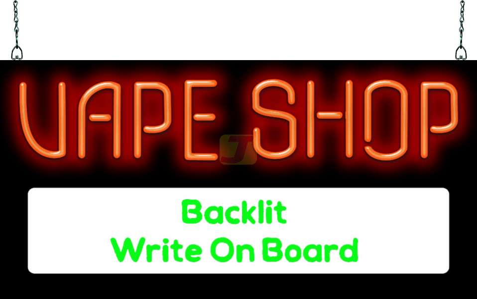 Vape Shop with Write-On Message Board Neon Sign