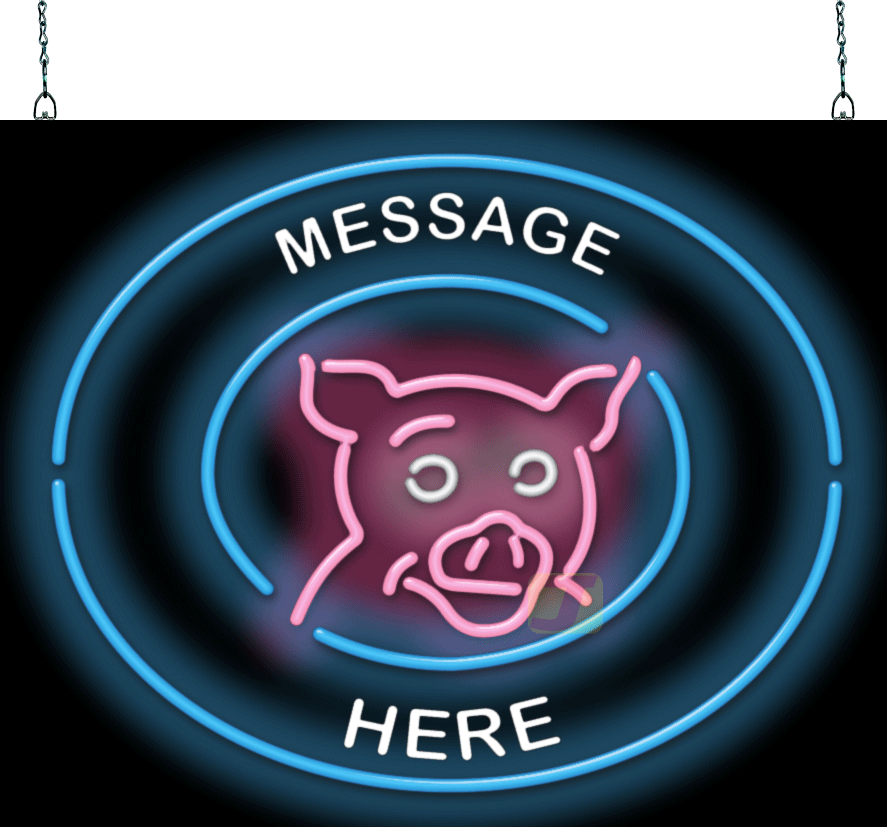 Custom Message Pig Circular Neon Sign