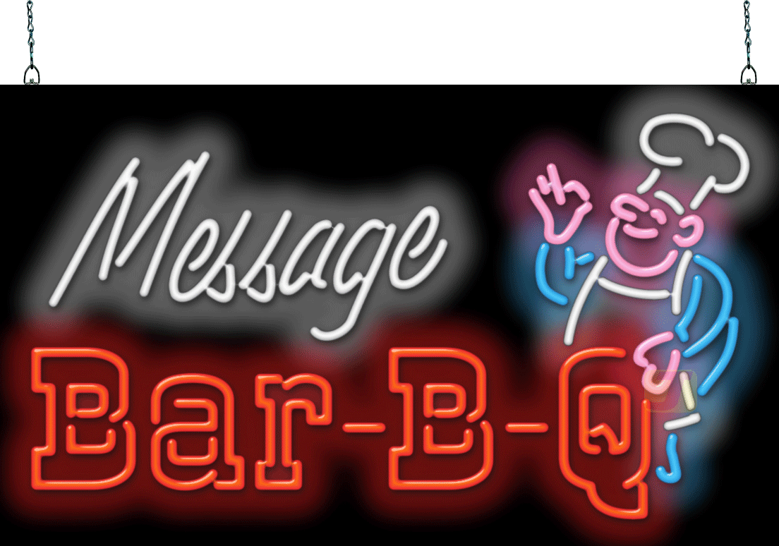 BBQ with Custom Name Neon Sign Super Large