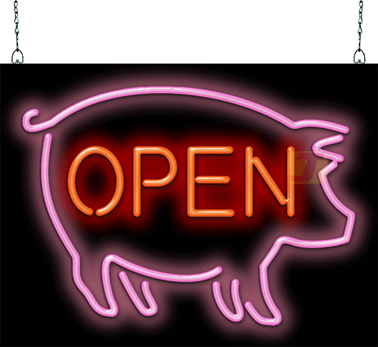 Pig Open Neon Sign