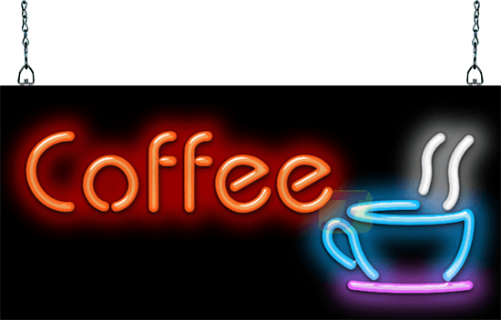 Coffee with Coffee Graphic Neon Sign