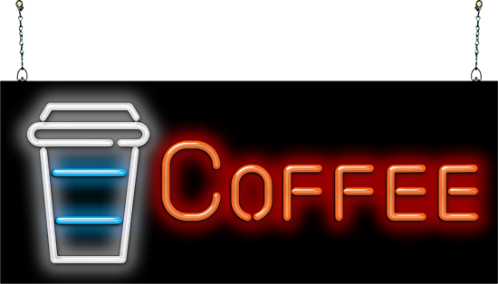 Coffee with Cup Neon Sign
