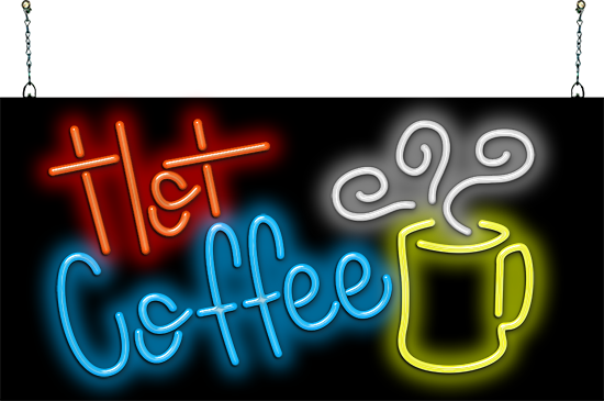 Hot Coffee with Cup Neon Sign