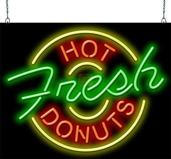 Hot Fresh Donuts Neon Sign