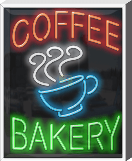 Outdoor Coffee Bakery Neon Sign