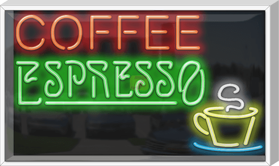 Outdoor XL Coffee Espresso Neon Sign