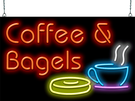 Coffee & Bagels Neon Sign