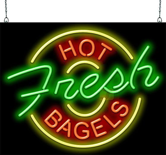 Hot Fresh Bagels Neon Sign