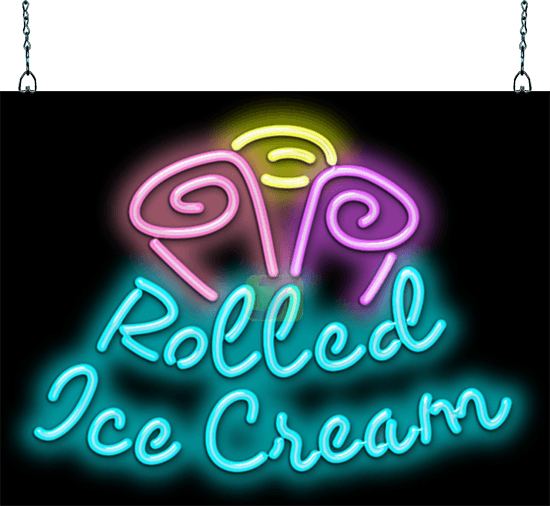 Rolled Ice Cream Neon Sign