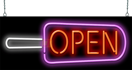 Ice Pop Open Neon Sign