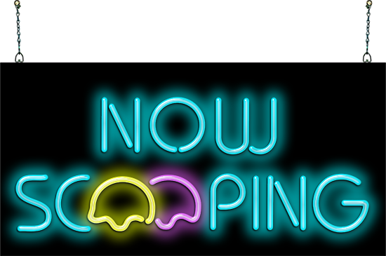 Now Scooping Neon Sign