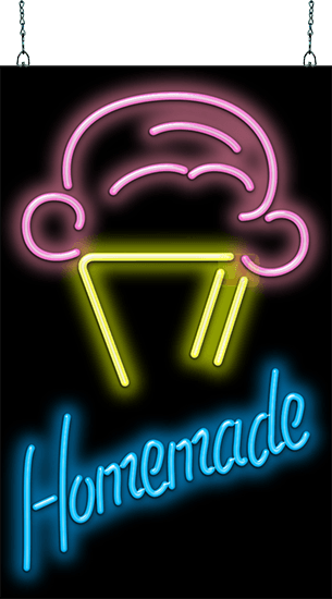 Ice Cream Cone with Homemade Neon Sign