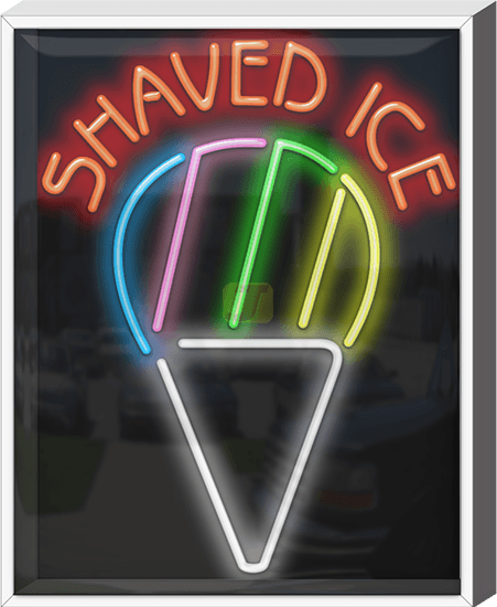 Outdoor Shaved Ice Neon Sign