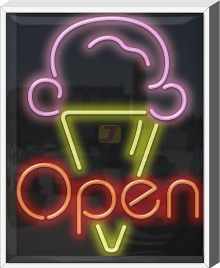 Outdoor Ice Cream Open Neon Sign