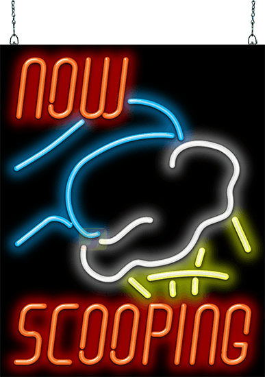 Now Scooping Neon Sign