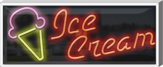 Outdoor Ice Cream with Cone Neon Sign