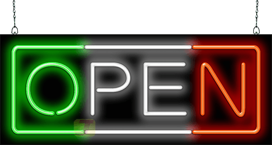 Tri Colored Open Neon Sign