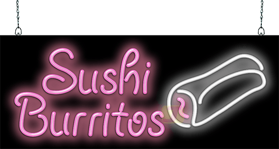 Sushi Burritos with Graphic Neon Sign