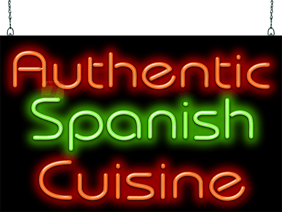 Authentic Spanish Cuisine Neon Sign