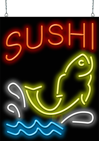 Sushi with Fish Neon Sign