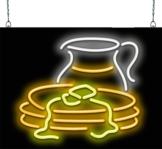 Pancakes with Syrup Graphic Neon Sign