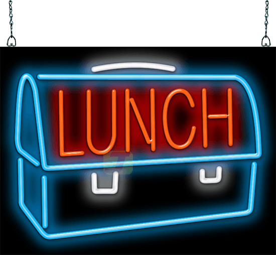 Lunch with Graphic Neon Sign