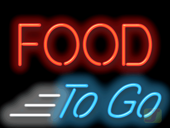 Food To Go Neon Sign | FG-25-60 | Jantec Neon