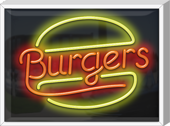 Outdoor Burgers Neon Sign Fg 25 94 Od Jantec Neon 