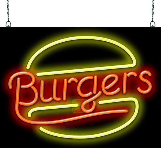 Burgers with Burger Graphic Neon Sign | FG-25-94 | Jantec Neon