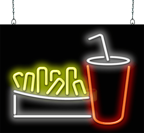 French Fries and Drink Neon Sign