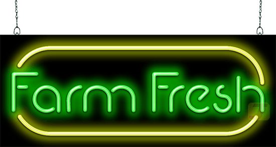 Farm Fresh with Border Neon Sign