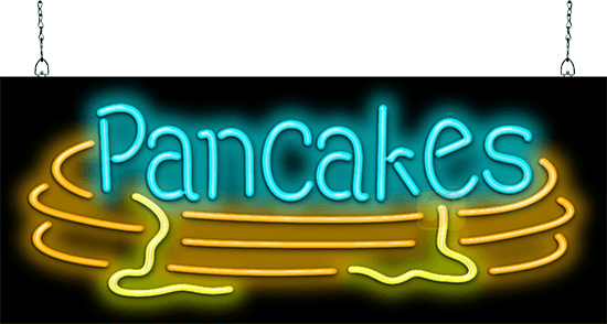 Pancakes with Pancake Graphic Neon Sign