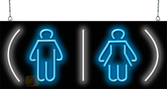 Male/Female Restrooms Neon Sign