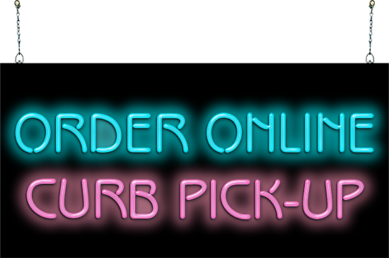 Order Online Curb Pick-Up Neon Sign