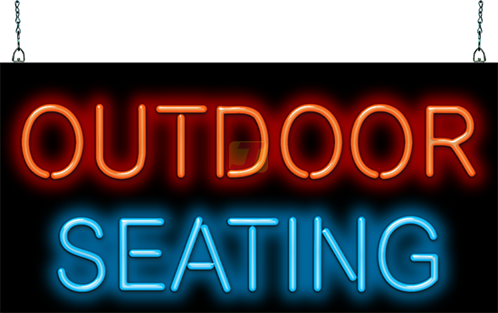 Outdoor Seating Neon Sign