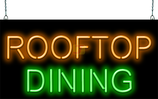 Rooftop Dining Neon Sign