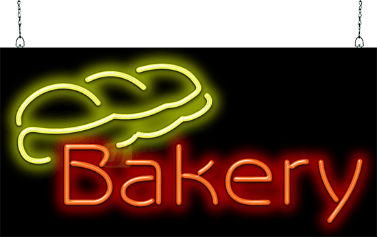 Bakery with Bread Neon Sign