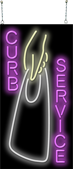 Vertical Curb Service Neon Sign