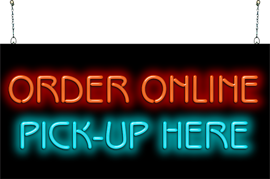 Order Online Pick-Up Here Neon Sign