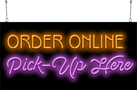 Order Online Pick-Up Here Neon Sign