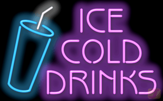 Ice Cold Drinks Neon Sign | FG-40-76 | Jantec Neon