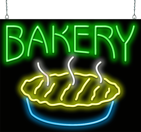 Bakery with Pie Neon Sign