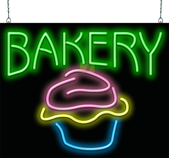 Bakery with Cupcake Neon Sign