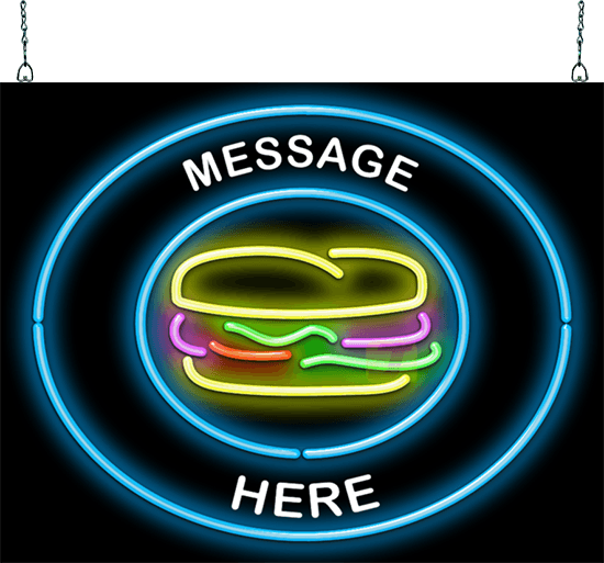 Custom Message Burger Neon Sign