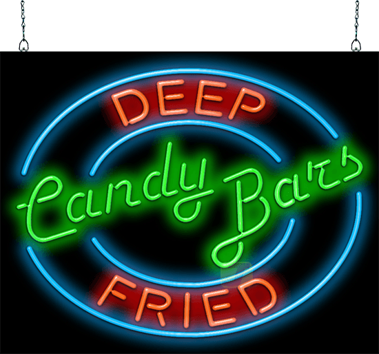 Deep Fried Candy Bars Neon Sign