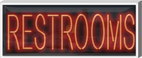 Outdoor XL Restrooms Neon Sign