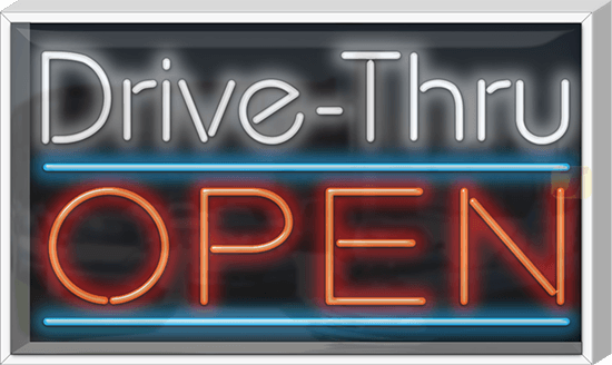 Outdoor XL Drive-Thru Open Neon Sign